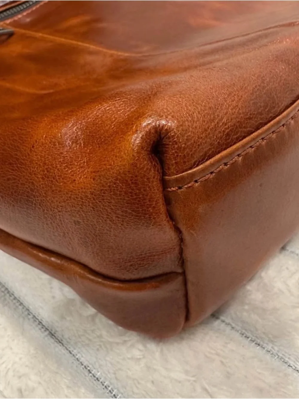 Brown Leather Messenger Bag for Men